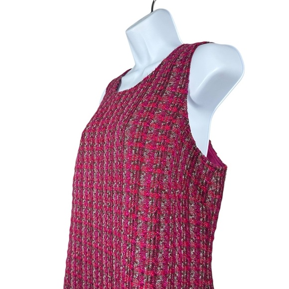 J. Crew Factory Womens Sleeveless Lined Pink Tweed Shift Dress Preppy Size 12 - Picture 6 of 13